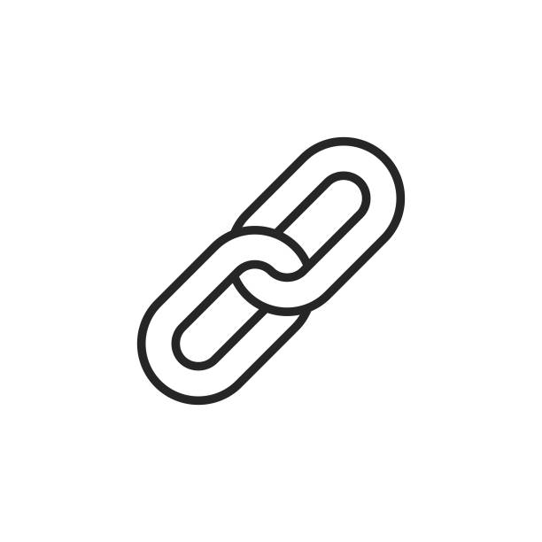Chain, Link Line Icon. Editable Stroke. Pixel Perfect. For Mobile and Web. Outline Icon with Editable Stroke. chain object stock illustrations