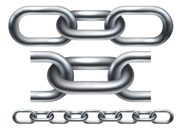 Chain Links Seamless Graphic Metal chain links, seamless tile included. The vector version of the illustration is also arranged in layers to make it easier to extend to desired length. metal clipart stock illustrations