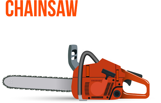 Chainsaw isolated on white background. Vector