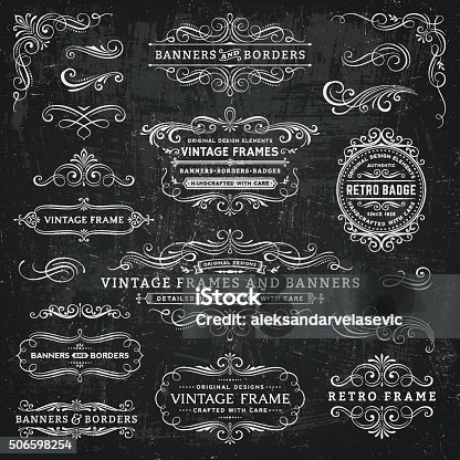 istock Chalkboard Vintage Frames, Banners and Badges 506598254