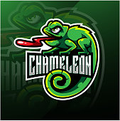 Illustration of Chameleon esport mascot logo design