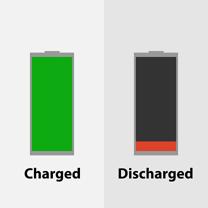 Charged And Discharged Battery Stock Illustration - Download Image Now ...