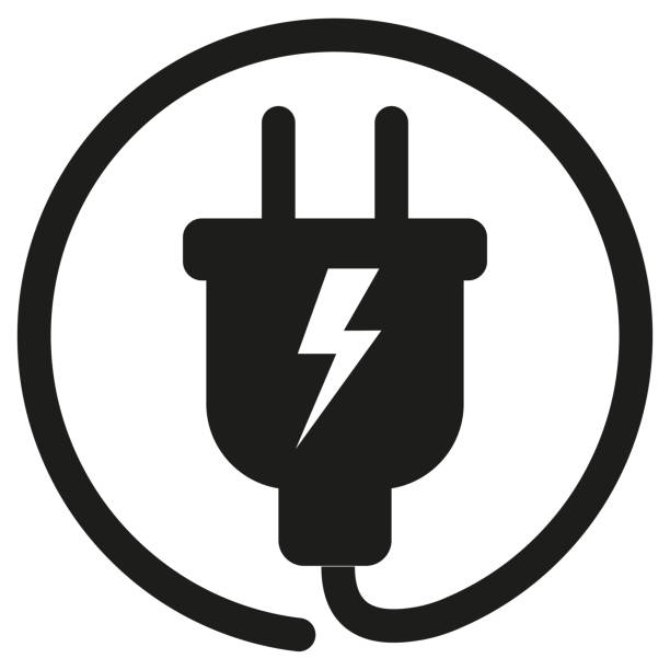 ilustrações de stock, clip art, desenhos animados e ícones de charging cable icon - carro elétrico