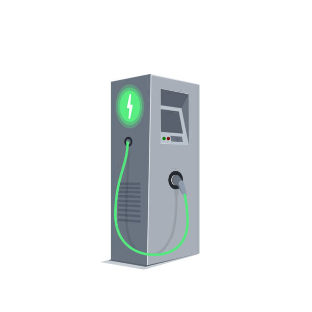 ilustrações de stock, clip art, desenhos animados e ícones de charging station for electric car. e-charge. green energy or eco concept. vector - car charger