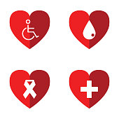 Blood, Wheelchair, Heart Shape, Donation, Sign