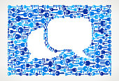 Chat Blue Keys and Security Icons Background. The main object of this royalty free vector illustration is composed of key and key hole icon pattern. The key icons vary in size and form a seamless composition. The object is placed in the center of the illustration. The background is light with a slight gradient. This image is ideal for security, locksmith and conceptual use.