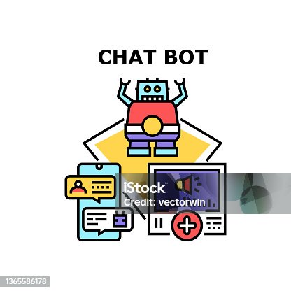 istock Chat bot icon vector illustration 1365586178