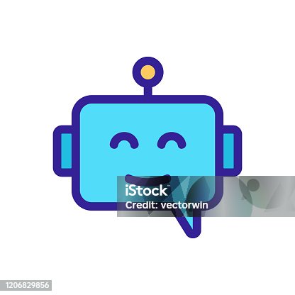 istock Chat bot icon vector. Isolated contour symbol illustration 1206829856