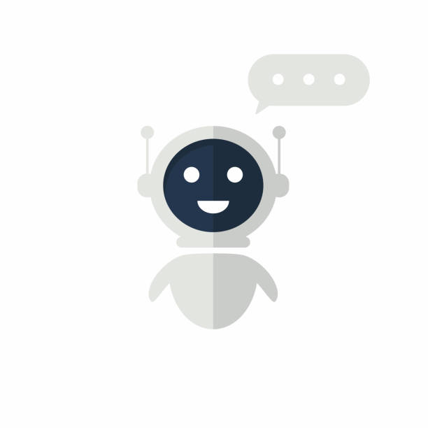 Chat bot icon with speech bubble. Virtual assistant for website. Chat bot concept for customer sevice Chat bot icon with speech bubble. Virtual assistant for website. Chat bot concept for customer sevice. Vector robot icons stock illustrations
