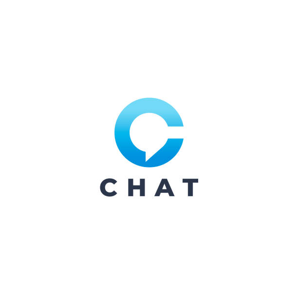 Chat bubble logo. Letter C logo. Consultation, communication, advice icon. Abstract speach logotype. Minimal connection symbol. Chat bubble logo. Letter C logo. Consultation, communication, advice icon. Abstract speach logotype. Minimal connection symbol. chatbot stock illustrations