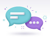 Chat speech bubble communication symbol icon design 3d.