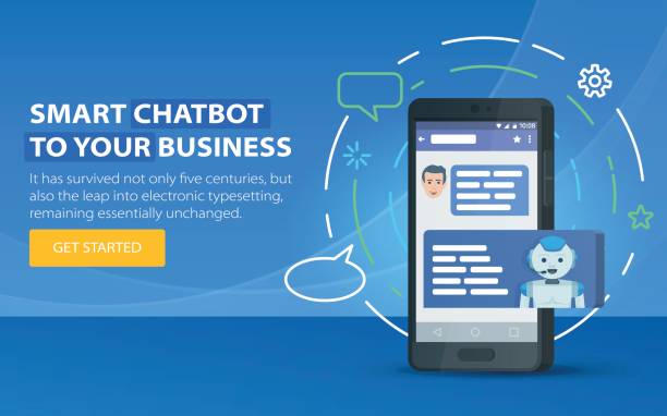 Chatbot business concept. Modern banner for the site. Chatbot and future marketing concept. vector art illustration