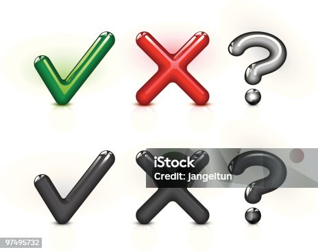 istock Check, cross, and question mark 97495732