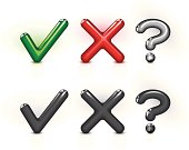 istock Check, cross, and question mark 97495732