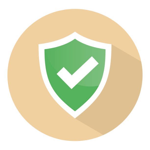 Check mark shield vector icon shield shielding stock illustrations