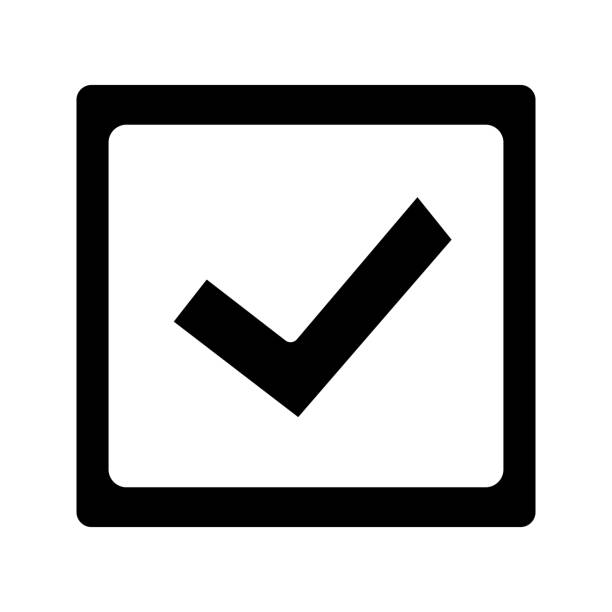 Checkbox icon Checkbox glyph icon. Check box. Checkmark. Voting. Verification and validation. Approved. Vector silhouette. voting silhouettes stock illustrations