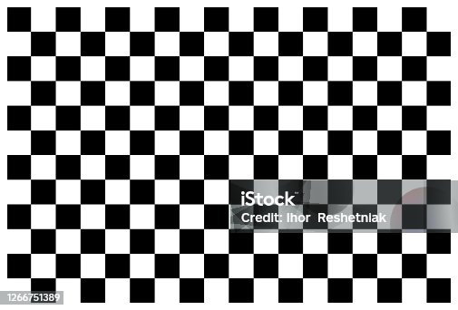 istock Checkerboard. Black and white background for checker and chess. Square pattern with grid. Checkered floor, board and table. Flag for race, start and finish. Graphic rectangle for games. Vector 1266751389