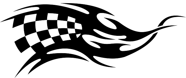 Checkered flag for racing sport tattoo design isolated on white background vector