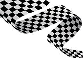 Checkered flag wave curve flying on white design sport race championship background vector illustration.