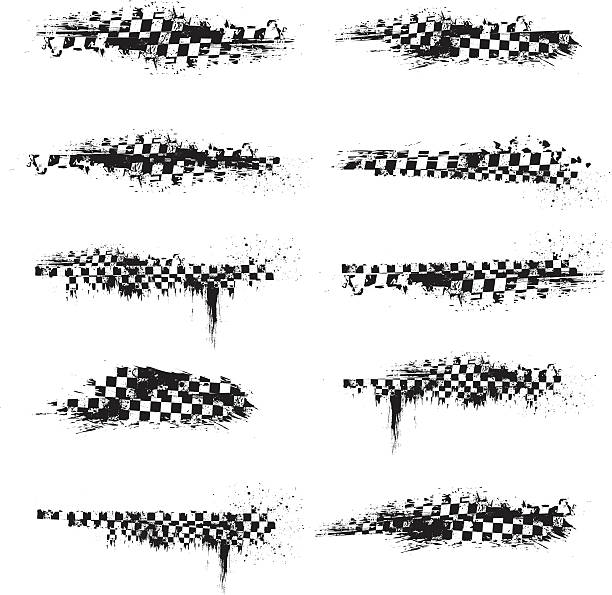 checkered splatter set of checkered racing splatters. Download includes CS3 and EPS files. race flag stock illustrations