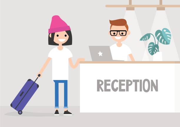 Cartoon Of The Front Desk Counter Illustrations Royalty Free