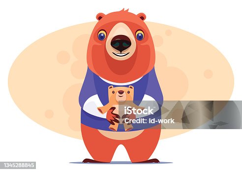 istock cheerful bear holding teddy bear 1345288845