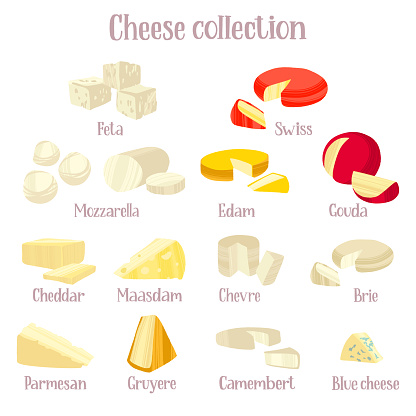 Cheese collection. Different kinds of cheeses.