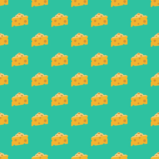 Cheese Fondue Pattern A seamless pattern created from a single flat design icon, which can be tiled on all sides. File is built in the CMYK color space for optimal printing and can easily be converted to RGB. No gradients or transparencies used, the shapes have been placed into a clipping mask. cheese patterns stock illustrations