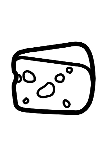 Cheese icon vector illustration in monochrome color.