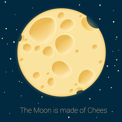 Cheese moon. Vector template.