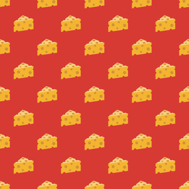 Cheese Pizza Pattern A seamless pattern created from a single flat design icon, which can be tiled on all sides. File is built in the CMYK color space for optimal printing and can easily be converted to RGB. No gradients or transparencies used, the shapes have been placed into a clipping mask. cheese backgrounds stock illustrations