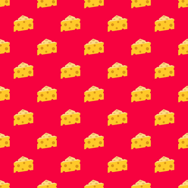 Cheese Seamless Pattern A seamless pattern, can be tiled on all sides. File is built in the CMYK color space for optimal printing and can easily be converted to RGB. No gradients or transparencies used, the shapes have been placed into a clipping mask. cheese patterns stock illustrations