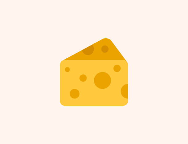 Cheese vector icon. Isolated Cheese Wedge flat colored symbol - Vector Cheese vector icon. Isolated Cheese Wedge flat colored symbol - Vector cheese clipart stock illustrations