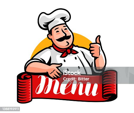 istock Chef . Emblem for restaurant or cafe menu. Cook cartoon character vector illustration 1388193911