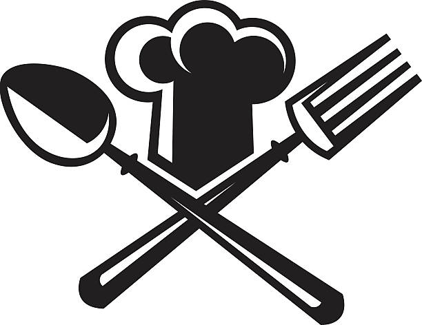 Best Fork And Spoon Black And White Illustrations, Royalty-Free Vector ...