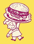 istock Chef Holding a Giant Hamburger 1328199387