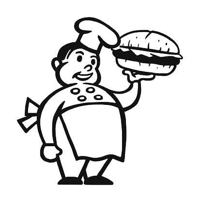 Chef Holding a Hamburger