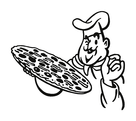 Chef Holding a Pizza