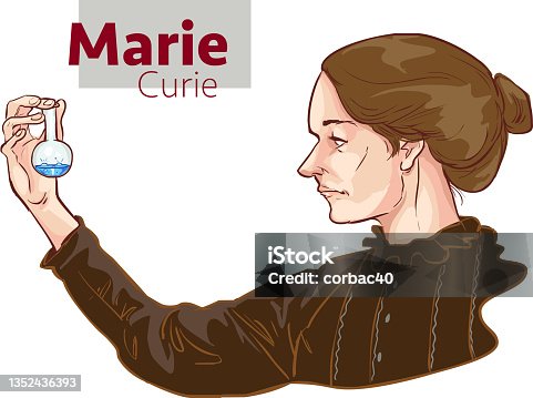 istock Chemist Marie Curie vector illustration 1352436393