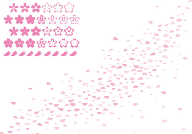 桜の花のデザイン素材 - 花びら　舞う点のイラスト素材／クリップアート素材／マンガ素材／アイコン素材