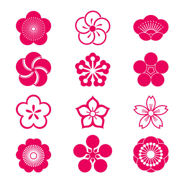桜アイコン - 桃の花点のイラスト素材／クリップアート素材／マンガ素材／アイコン素材