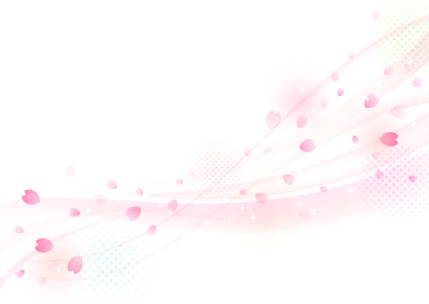 桜のイラストの背景 - 花びら　舞う点のイラスト素材／クリップアート素材／マンガ素材／アイコン素材