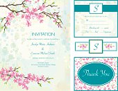 Cherry Blossom Wedding Invitation Set