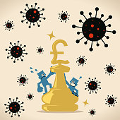 Blue Cartoon Characters Design Vector Art Illustration.
Chess and Business Strategy, Businessman and a big chess piece with a British Pound currency sign, Business Idea to start during and post COVID-19, What strategies did we learn from Covid-19?