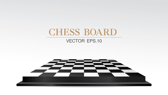 Chess board or checkered pattern floor 3D illustration vector.