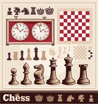Set of chess designs elements. Contain EPS8, CorelDRAW and PDF file.