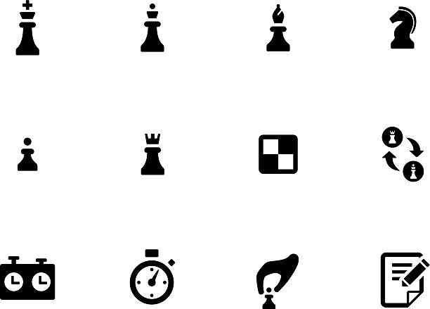 Chess icons on white background. Chess icons on white background. Vector illustration. chess icons stock illustrations