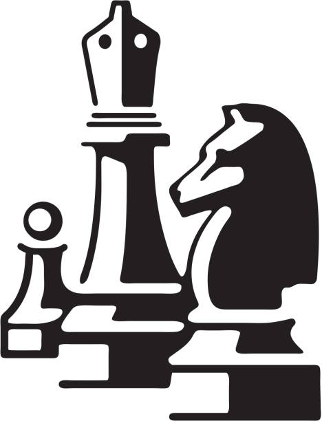 Chess Pieces Chess Pieces chess silhouettes stock illustrations