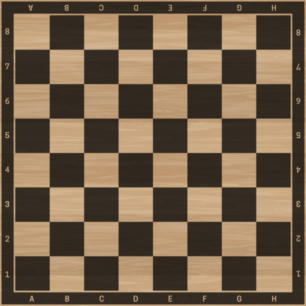 Chess wooden board Chess board. Background for chess game with wooden texture. chess stock illustrations