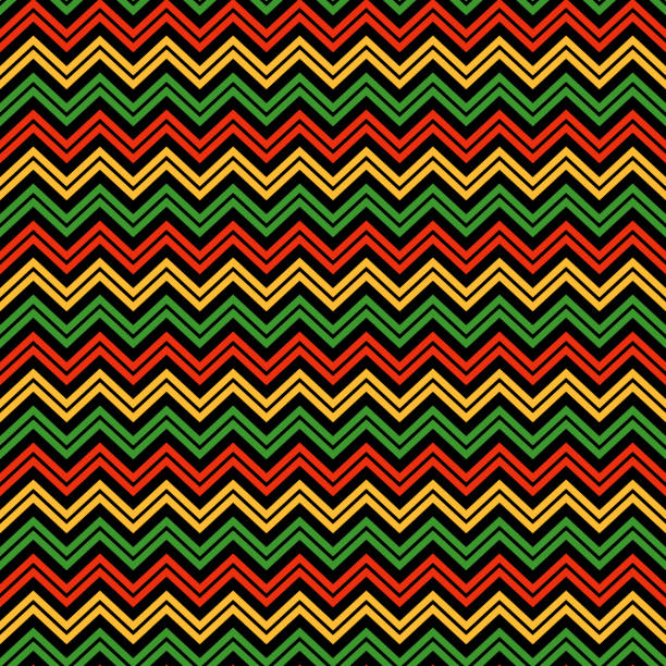 Chevron Seamless Pattern Colorful chevron design for Kwanzaa kwanzaa stock illustrations